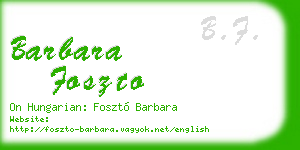 barbara foszto business card