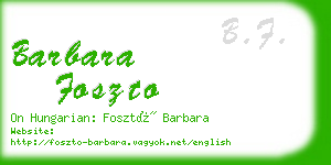 barbara foszto business card